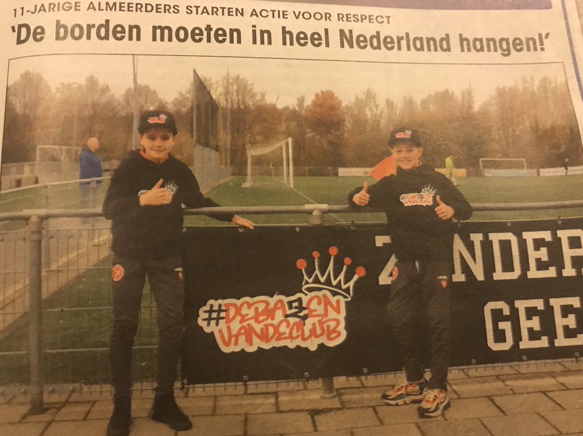 Wát een bazen, deze twee 11-jarige Almeerders. “Zonder tegenstander geen wedstrijd” in de praktijk. De borden hangen al <a href="/AlmereCityFC/">Almere City FC</a> <a href="/ASCWaterwijk/">ASCW Jeugdopleiding</a> en <a href="/FCAlmere1/">FC Almere</a> Laat de rest van Nederland niet wachten. 💪 #respect