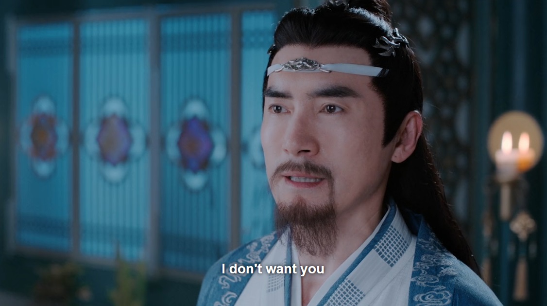Same as here. For all that lxc shared about lwj in ep 43, he talked around lwj's feelings for wwx, not directly. Here, his uncle is saying it as plainly as they can with censorship – falling in love with the wrong person will destroy you the same way it destroyed your father