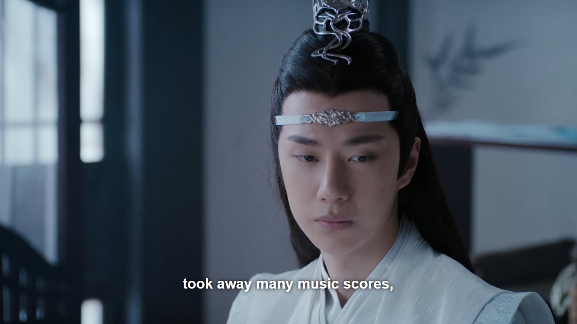 Now, back to episode 24! It's already been made clear in the scene before they meet with Lan Qiren that lwj has been feverishly practising music to help wwx and is desperate to learn more 