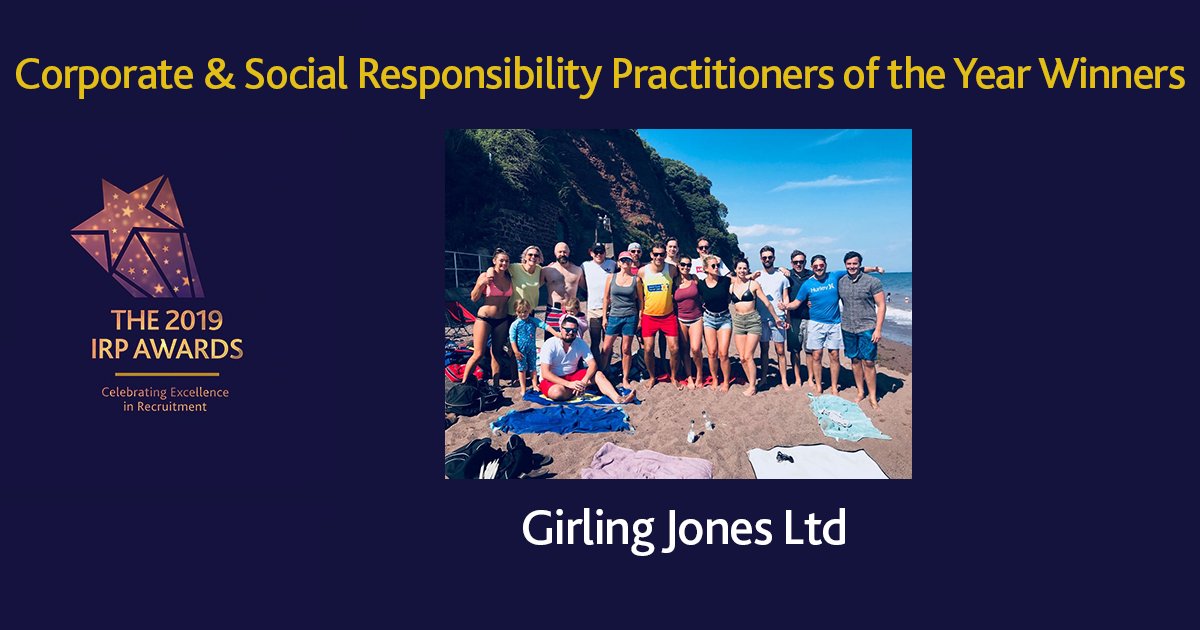 Construction and Property Recruitment Specialists <a href="/GirlingJonesLtd/">Girling Jones Ltd</a> wins our Corporate &amp; Social Responsibility Practioners of the Year award. Congratulations! #IRPAwards <a href="/IRPAwards/">IRP Awards</a> #Recruiters