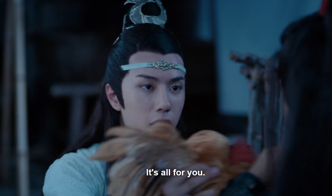 Here, enjoy another roundabout way of the show telling us lwj loves wwx: