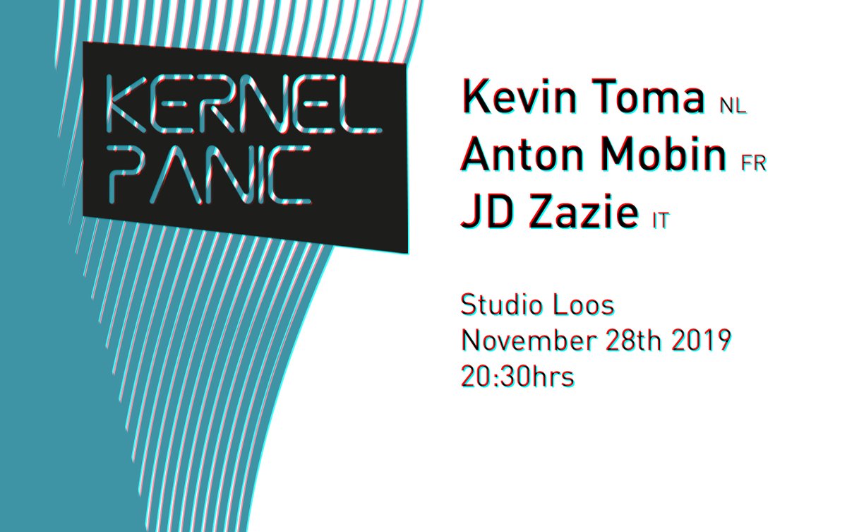 ThijsGeritz's tweet photo. Tomorrow evening at @StudioLoos: Kernel Panic edition 40 with #JDZazie,  @anton_mobin and @Kevin__Toma. New adventurous sounds and moving pictures for €5,- Good company. You will regret missing this :) 

https://t.co/VSsipMI6Pl

(free for @wearepublic members) https://t.co/MLVgXhdD4T