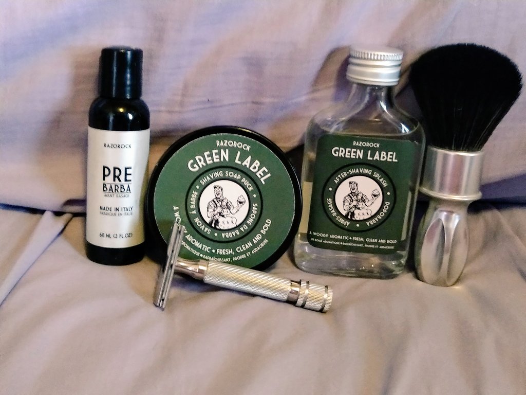 theshavingguy's tweet photo. Fantastic! #SOTD Powered by @razorockJoe The Game Changer! The Green Label is the real deal. #RazoRock400 #wetshaving #GoodStink https://t.co/bMHeCj1ONY