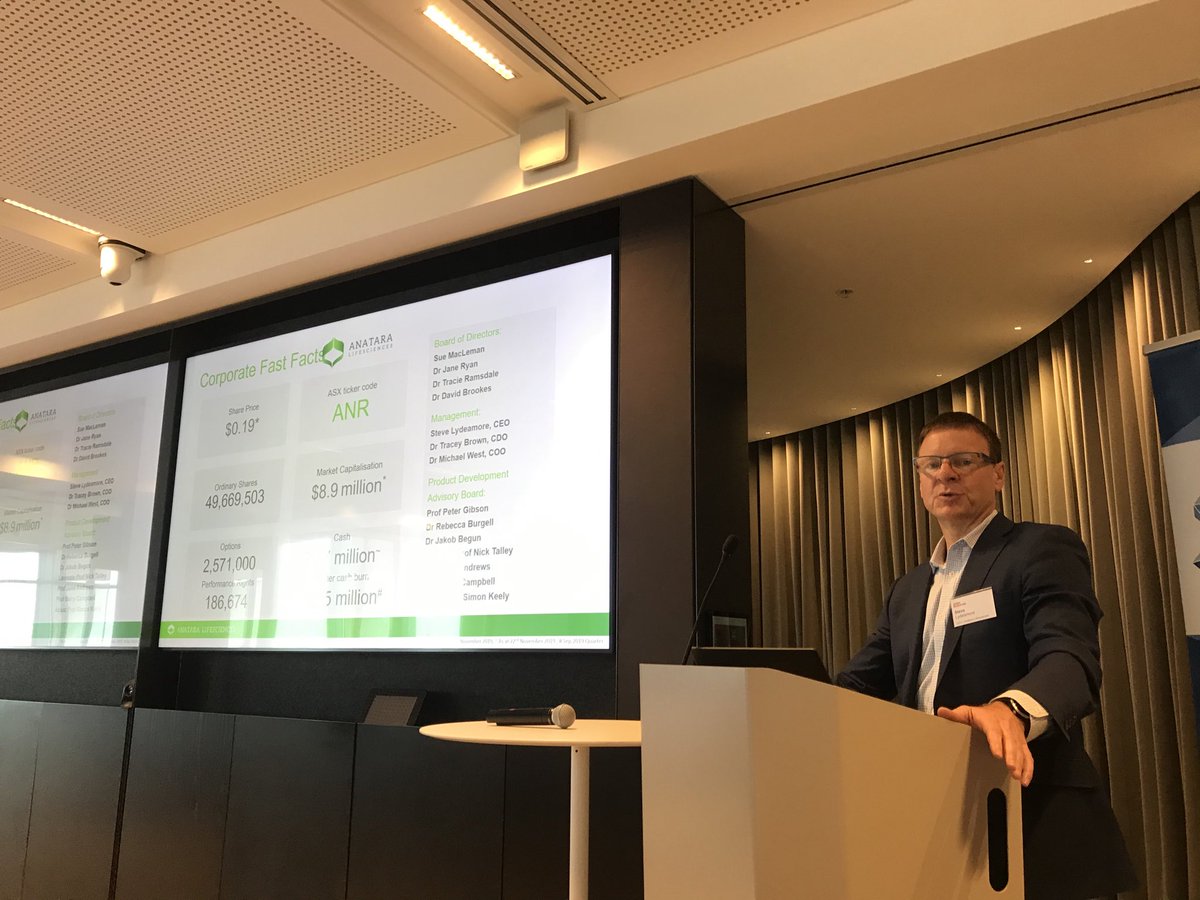 Stuart Roberts (@biotech_buzz) on Twitter photo Steve Lydeamore at Anatara has the next big thing is treating IBS. Here he is today at the Pitt Street Research Life Sciences Conference Steve Lydeamore at Anatara has the next big thing is treating IBS. Here he is today at the Pitt Street Research Life Sciences Conference