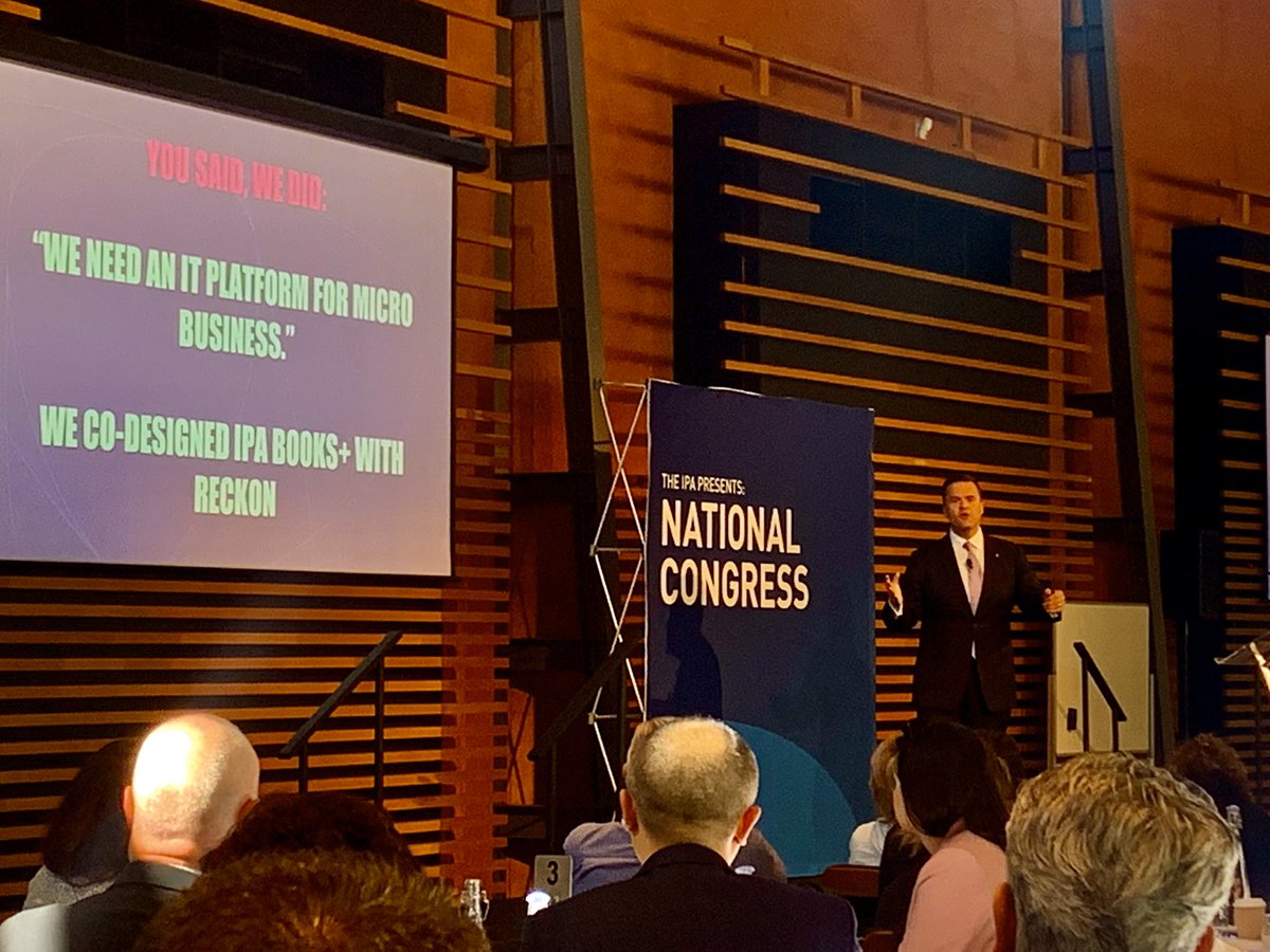 <a href="/AndrewConwayCEO/">Andrew Conway FIPA</a> welcoming delegates at <a href="/ipaaccountants/">IPA</a> National Congress #IPANC19 and encouraging everyone to visit the <a href="/ReckonHQ/">Reckon HQ</a> team at the #ipabooksplus lounge