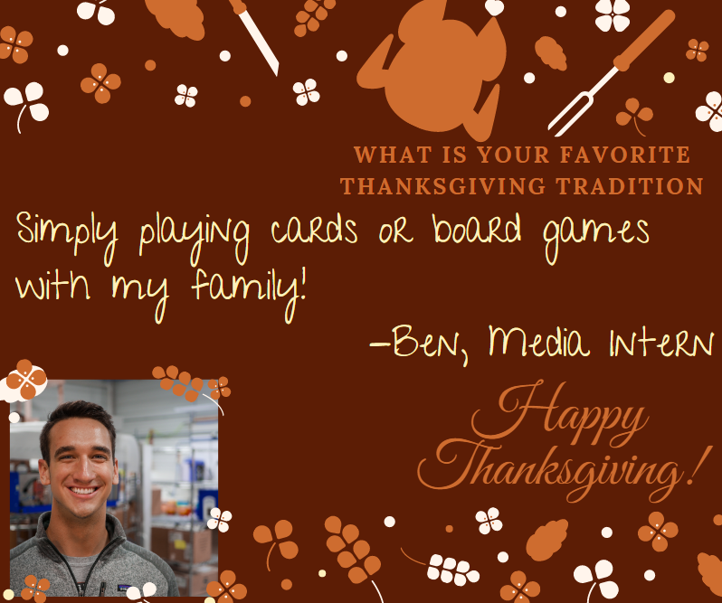 labstrong's tweet photo. Two of our interns, who we are very #thankful for, share what their favorite #Thanksgiving tradition is! https://t.co/vsRd0dUDPX
