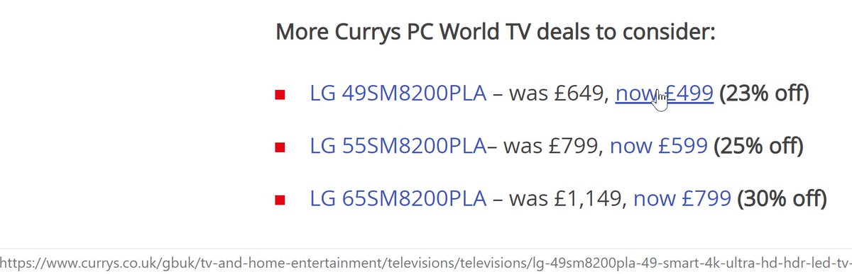 (None of this is very sophisticated, and it could be done more effectively, nonetheless...)Once you're through to those pages, they link to deals on the retailers' sites.At a glance, it looks like those go straight to the retailers (note the URL at the foot of the page here)