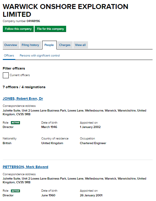 Even more explicit- he's a director of Warwick Onshore Exploration Ltd. Swinson took a donation from the director of a fracking company, albeit one that is currently mothballed. That's legally a non-controversial statement.