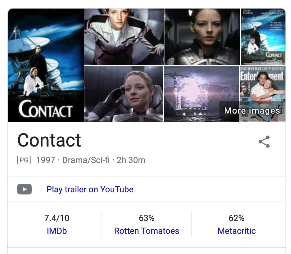 Contact (1997) on Google Info Box