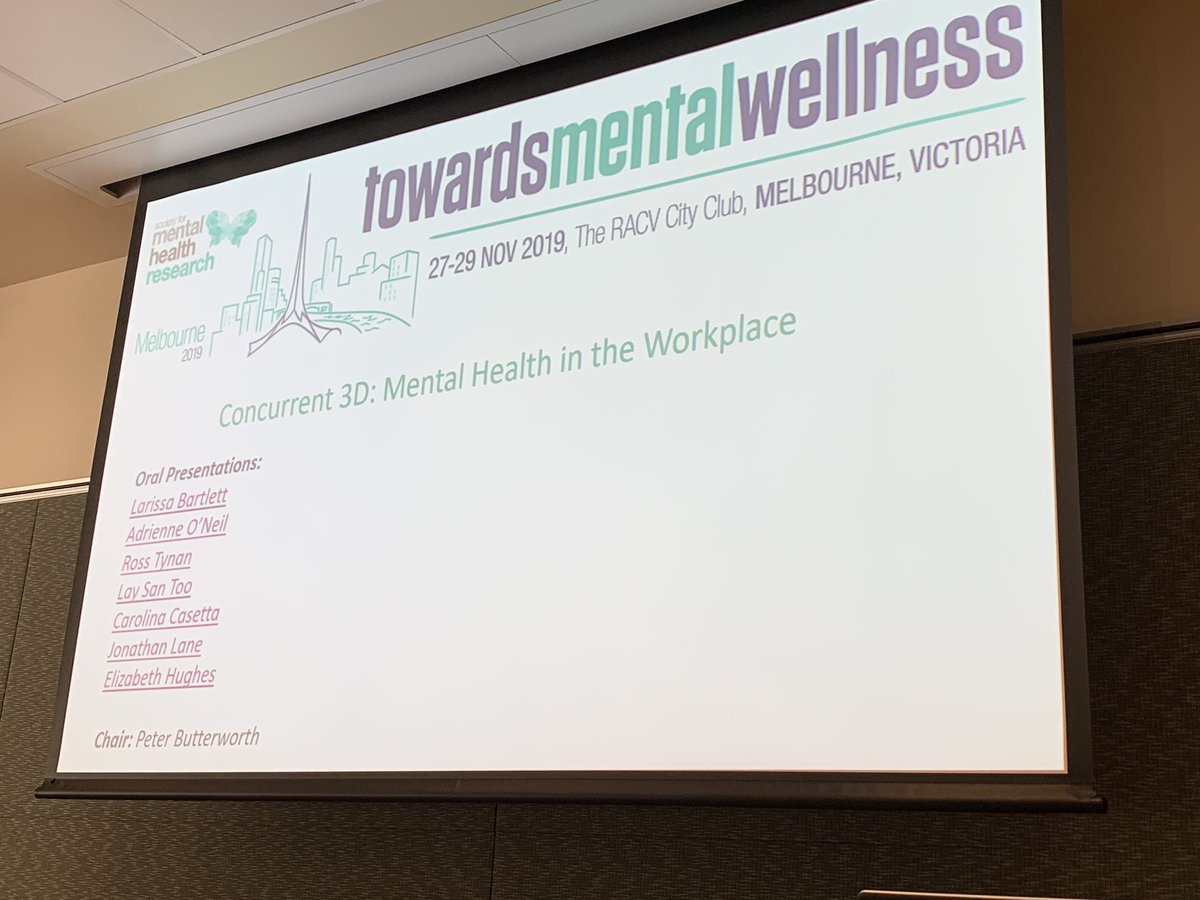 Up next at #SMHR2019 I will be presenting on some of our @EverymindAU work on mental health in the creative, media and marketing industries.