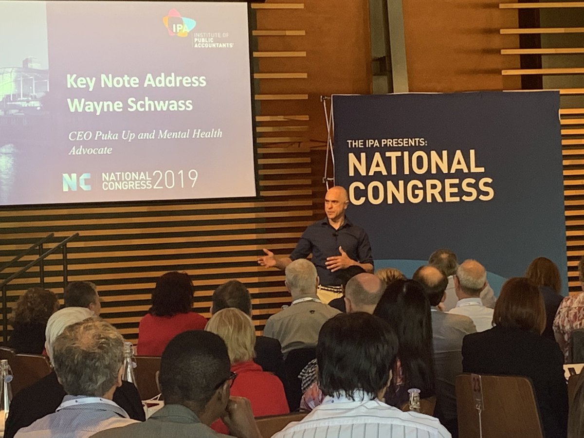 Wayne Schwass, AFL legend and CEO <a href="/puka_up/">pukaup 👌</a> talks about the benefits of healthy living at #ipanc19 <a href="/ipaaccountants/">IPA</a> #MentalHealthAwareness #accountants #ipa