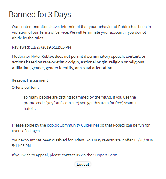 E On Twitter Roblox I Got Banned For Saying I Hate Scams Can You Unban Me Please My User Is Jake09252009 - loginhdi on twitter just got banned from roblox for scamming apparently my group post telling people i announced winners to a giveway was a scam https t co lfpex7lizy