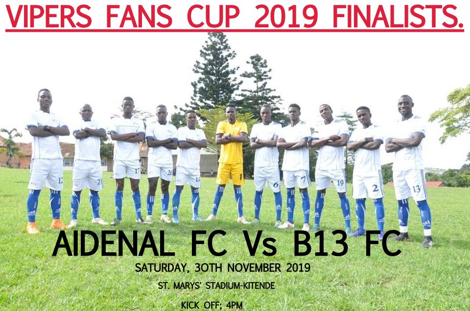 AidenalOf's tweet image. All is set and in full preparations.

Aidenal FC will be playing B13 FC this Saturday in the VIPERS FANS CUP TOURNAMENT 2019 FINAL @StMaryz_Stadium in Kitende at exactly 4pm.

Which player are you set to watch. Come ready to cheer up the White Brigade Lads. #Asosa