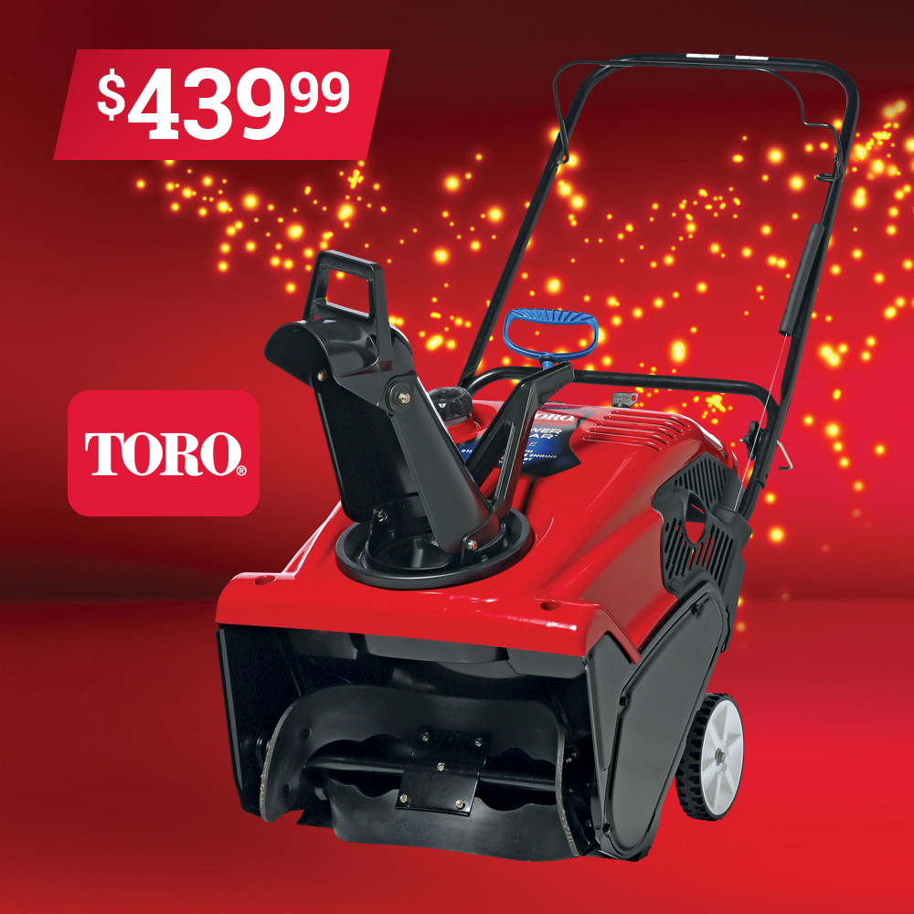 Don’t get snowed in! Pick up the Toro Power Clear 518 Electric Start Single-Stage Snow Thrower.