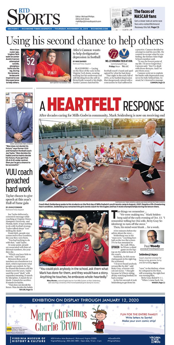 cwilinric's tweet image. Nov. 28 @RTDSports Thanksgiving cover featuring @Wrath_of_Woody&apos;s feature on @GodwinPride coach @CoachSeidenberg plus @HokiesFB @804Varsity @AtleeFootball @VUU_Football Stories by @RTDjohnoconnor @RTD_MikeBarber  @APSE_sportmedia Pick up a paper or online: richmond.com/sports