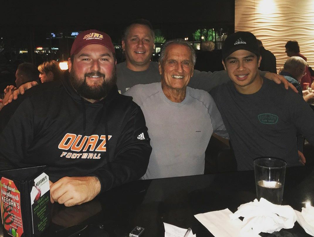 ChuckGibbs's tweet photo. Of course there is...Monday Night Football, cold beer, & burgers with @FBCoachByrnes & family (not to mention quality time w/ the GOAT)!!! #AlexGibbs #OLGuru #WideZone https://t.co/moZsPtiEDz
