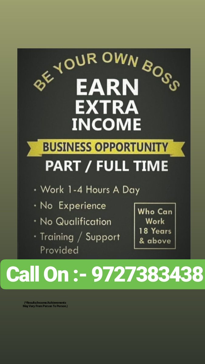 MihirDesai0506's tweet photo. Looking for 10 Enthusiastic People Who want to work like Boss like us.
📱Contact On :-
9726608028
9727383438
#beyourownboss
#changingpeopleslife
#gujarat
#entrepreneur
#genh
#couplework.
#krutidesai89
#mikr24
.
(*Achievements/Income/Results may vary from person to person.) https://t.co/Atm8z2E0hw