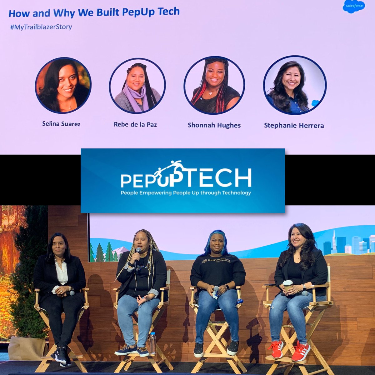 Inspired by and Thankful for these Phenomenal Women and founders of <a href="/PepUPTech/">PepUp Tech☁️</a>, <a href="/SelinaSFDC/">Selina Suarez</a> <a href="/Rabedela/">Rebe de la Paz</a> <a href="/steph_herrera_/">Stephanie Herrera</a> <a href="/SaaSy_Sistah/">Shonnah☁️</a> Thank you for your dedication, hard work, and continuing to make such a positive impact on so many lives.  #DF19 #FutureIsNow #TrailblazerCommunity