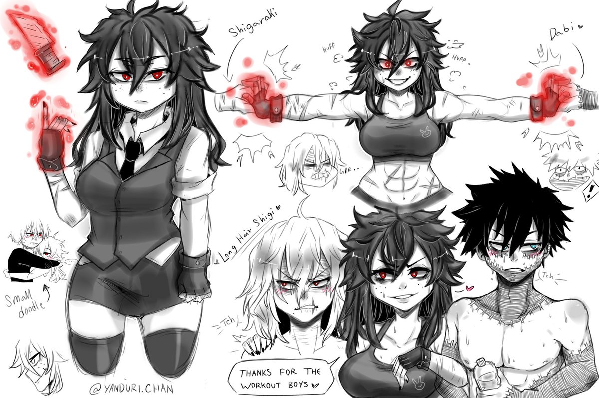 Fem Villain Deku, Dabi, and Shigaraki enjoy. 