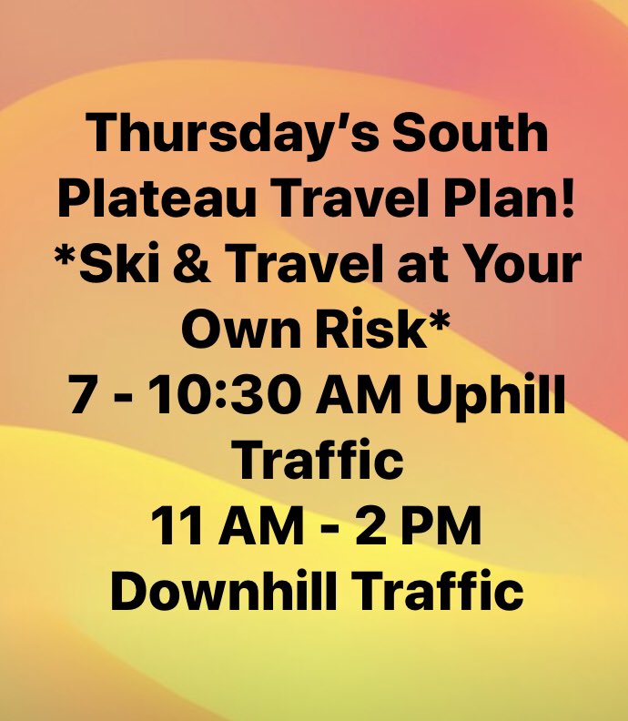 With the new snow we are recommending the following travel plan. Please be safe!! #yellowstoneskifestival #firsttracks #ootd #yetifest19 #southplateau