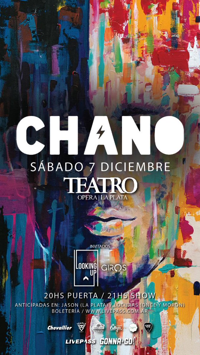 LookingUp_LP's tweet photo. @LookingUpOk VA A TELONEAR A CHANO!
El día 7/12 van a estar en el teatro opera en La plata a las 21 hrs
Link en bio!
No cuelguen en comprar sus entradas, nos vemos!!! https://t.co/A9EkwTTZfx