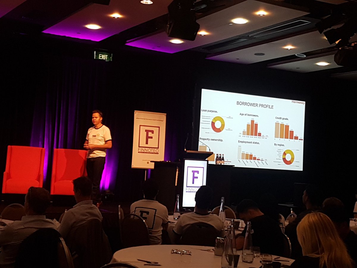 Harmoney data and analytics manager Miles Davis giving the #finnotec2019 delegates a lesson in the art of personalised marketing through smart use of data and machine learning #fintech #fintechnz #data
