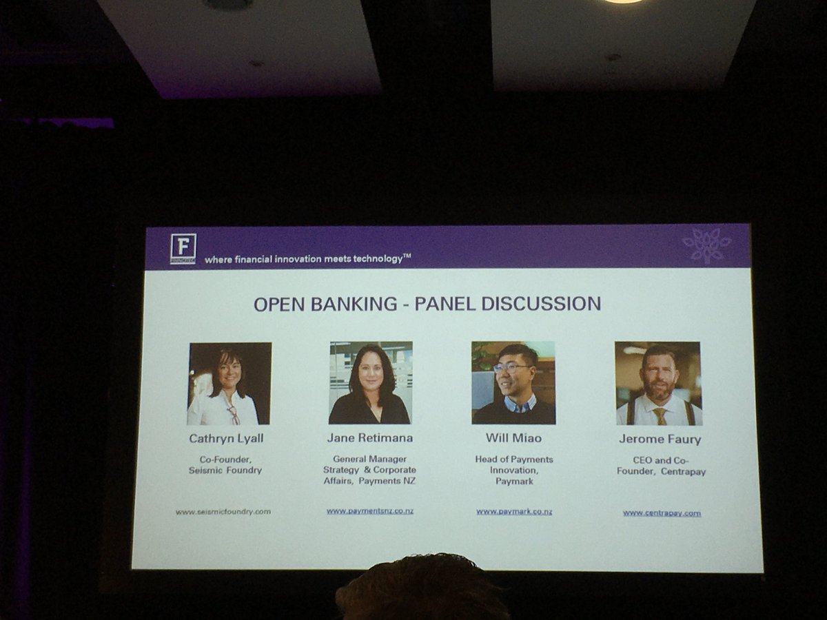 Panel discussion <a href="/finnotec/">Finnotec</a>  on Open Banking in New Zealand with Jane Retimama #PaymentNZ , Cathryn Lyall #SeismicFoundry, Will Miao #Paymark Chaired by JeromeFaury #centrepay the panel emphasised the need to move faster with speed &amp; scale reliant on trust.