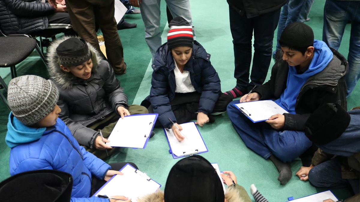AtfalExplorers's tweet photo. Allhumdlilah more than 75 Atfal &amp; 120 Khuddam from @MKAUK_Islamabad and @MKAMiddlesex region prayed Fajr behind Huzoor Aqdas (ABA) on the 23rd of November . They then had interactive session followed by writing letter to Huzoor and then breakfast. #MAAUK #MKAUK #Fajr #Islamabad https://t.co/ouYG4QlMcF