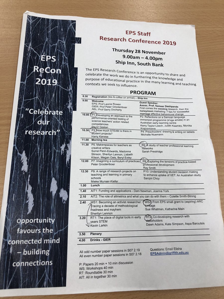 GIER_edu's tweet photo. #ReCon2019 - EPS and #GIER staff are participating in a Research Conference that celebrates the work we do in furthering the knowledge &amp; purpose of educational practice across contexts @Griffith_Uni @AEL_DeanR https://t.co/ZMcJggPizU