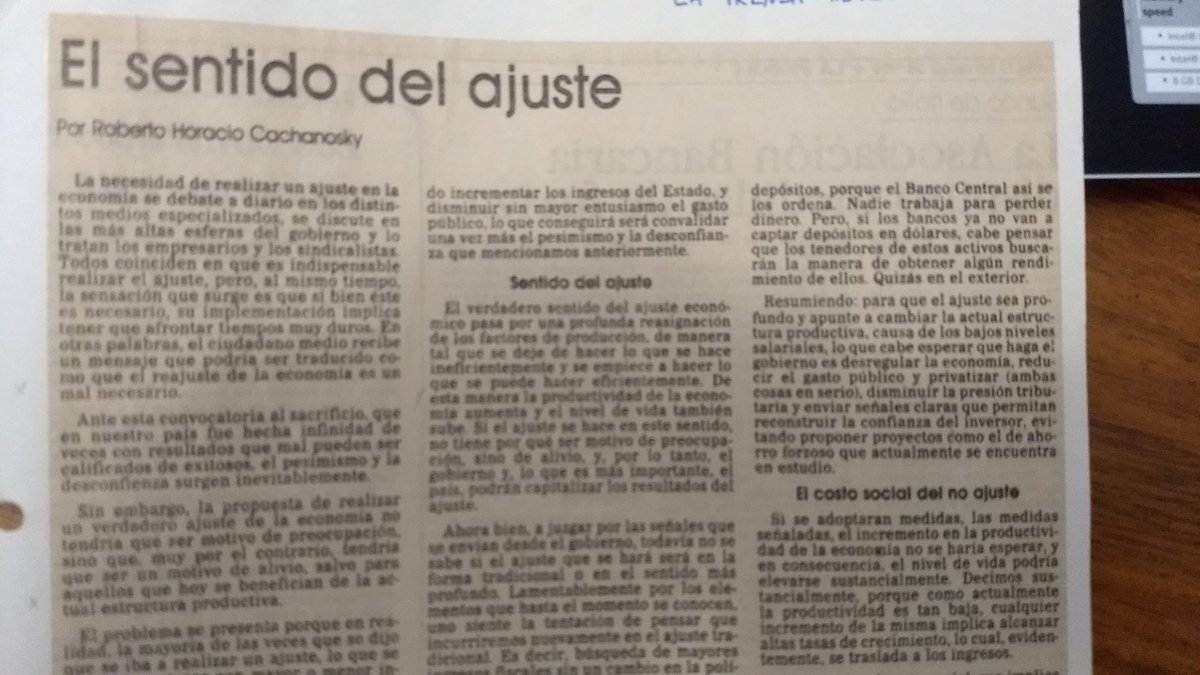 RCachanosky's tweet photo. Nota que publiqué en La Prensa el 13/5/85 sobre la necesidad de bajar el gasto público. Pasaron 34 años y creo que si la publico hoy no tendría que cambiarle ni una coma https://t.co/S47XhkHKUb