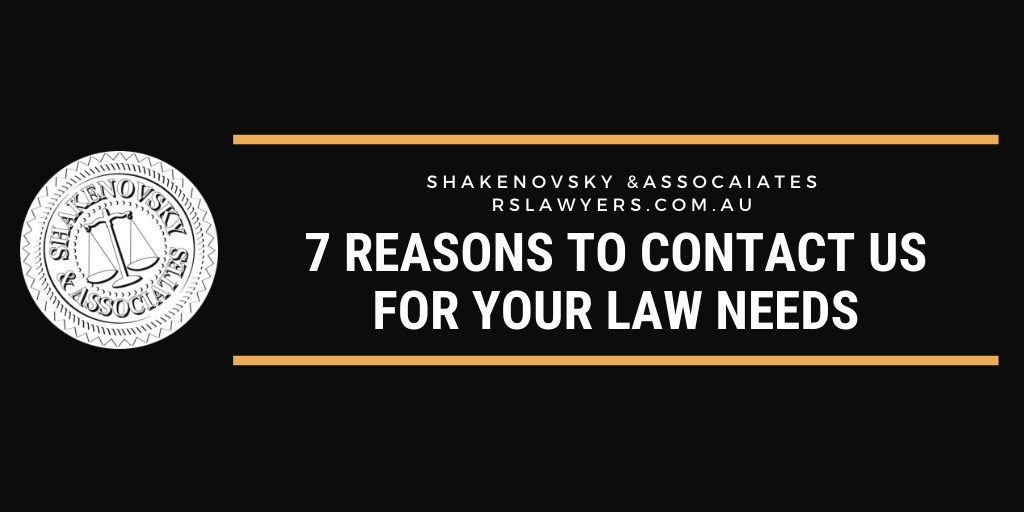 shakenovsky's tweet photo. Seven reasons to contact Shakenovsky &amp; Associates if you are searching for legal help including business &amp; commercial law, criminal law, employment law, family law, commercial &amp; civil litigation and estate planning. (+61) 2 9299 0255 👉https://t.co/K08kMwySWg https://t.co/t3HyQ8pSGw