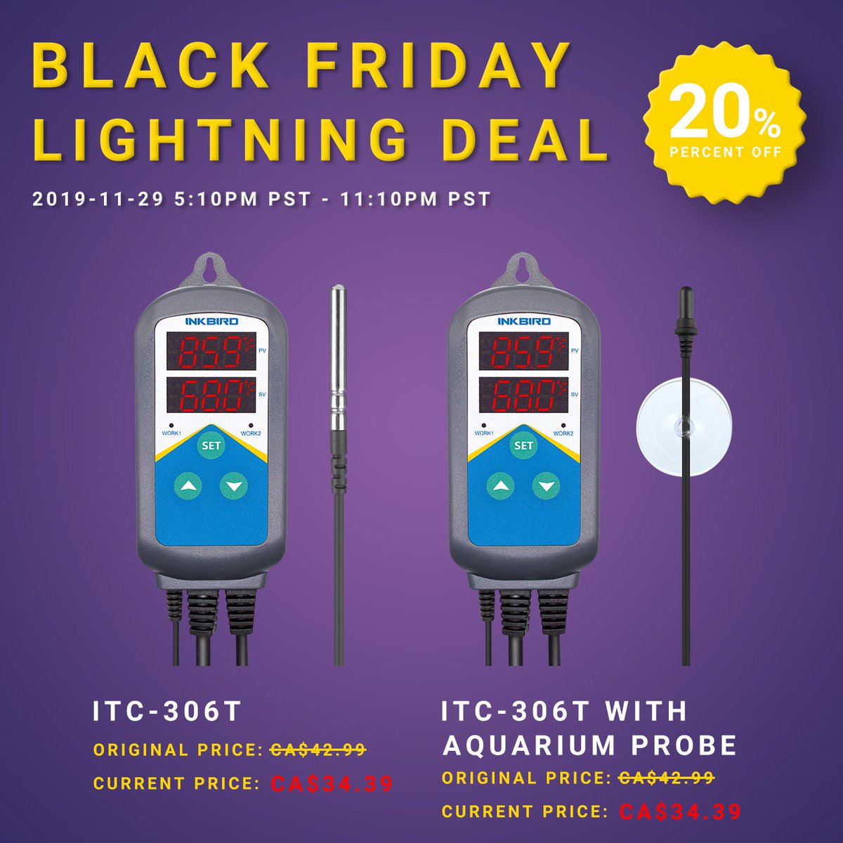 Black Friday's love for Canadian friends, Inkbird is honored🍁🍁🍁Link: amzn.to/33mTw2L
#inkbird #november29 #BlackFriday #crazyshopping #homebrewing #breeding #greenhouse #TemperatureController #reptile #Fermentation #carboy #freezer  #incubation #aquarium #geckosofig