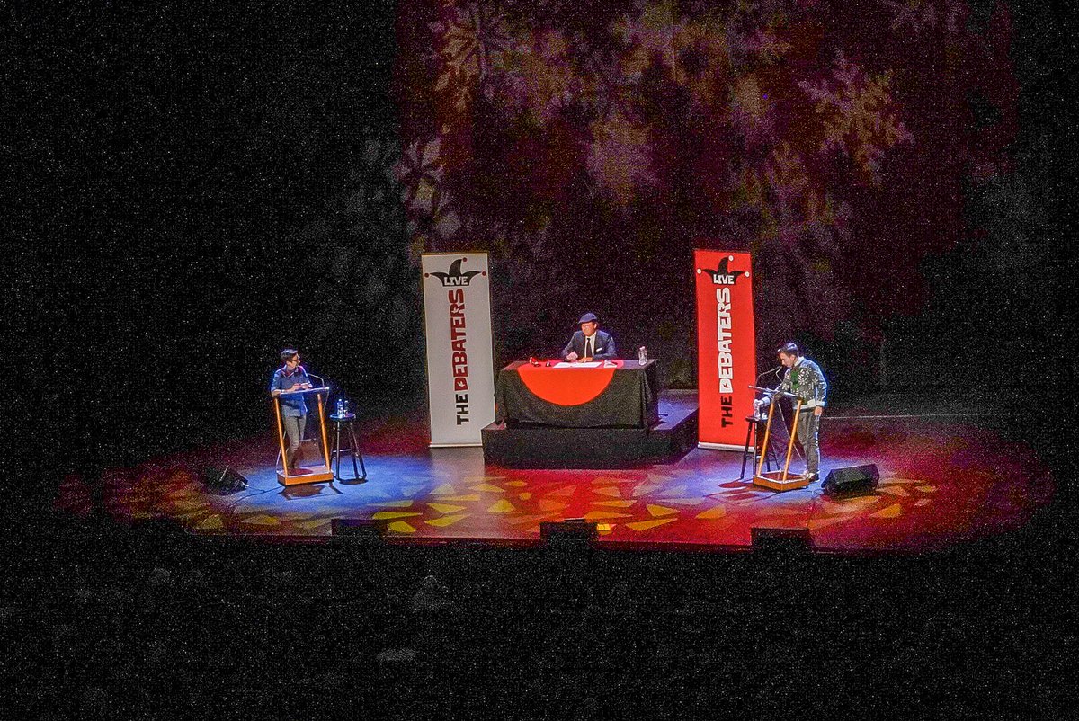 A fun first act here in <a href="/Centre_Square/">Centre In The Square</a>! We’ve got <a href="/patterballs/">Steve Patterson (not a parody)🇺🇦</a> kicking off the second act and <a href="/DeAnne_Smith/">DeAnne Smith</a> and <a href="/grahamchit/">Graham</a> waiting for their second debate of the night.