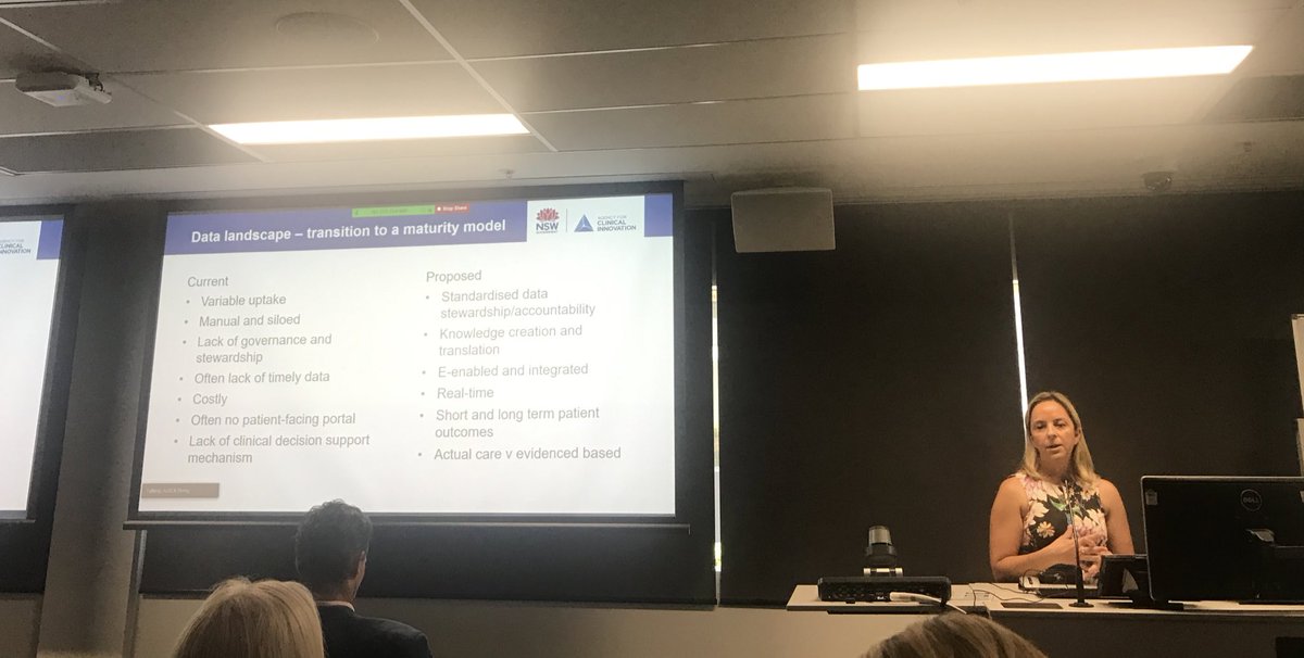 Great to see and hear from you too <a href="/TinsleyMel/">Mel Tinsley</a> <a href="/nswaci/">NSW Agency for Clinical Innovation</a> about the evolving data landscape in NSW #NatStrokeQIWorkshop19