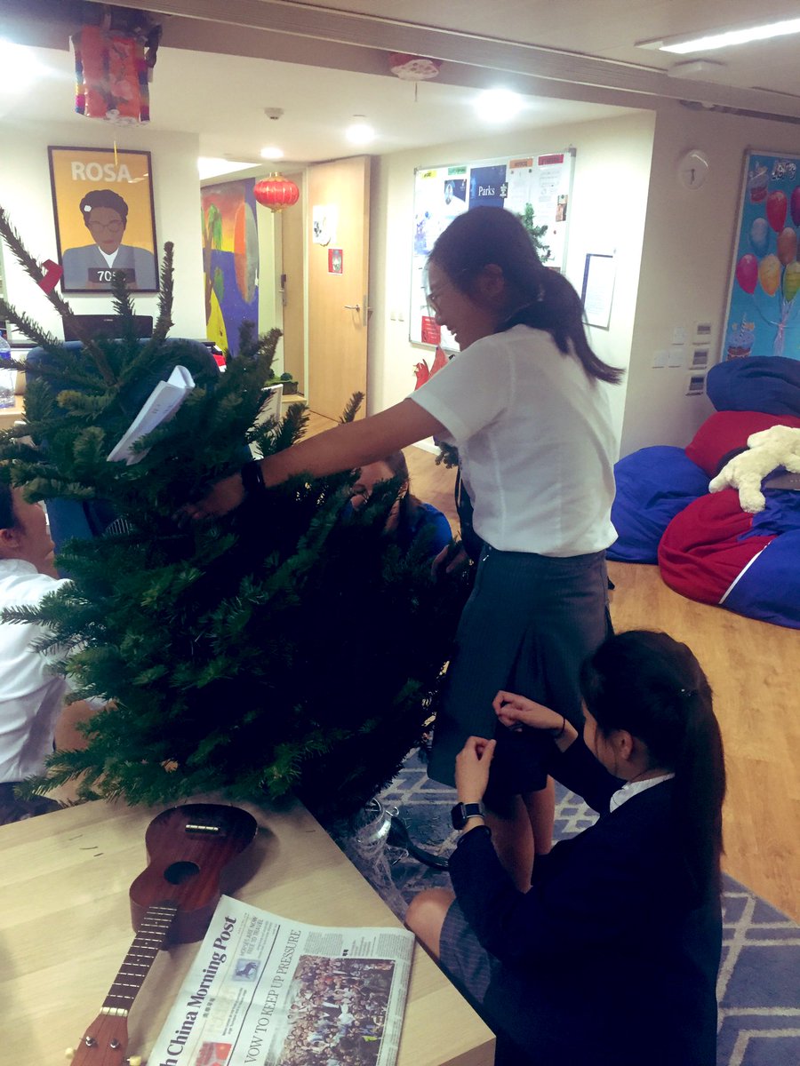 Parks House are getting into the festive season as they set up the Christmas tree! #Christmastime #festivefun