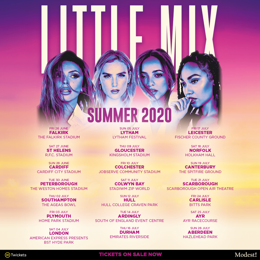 🚨 #SUMMER2020 TOUR TICKETS OUT NOW 💛💖 little-mix.com/gb/tour