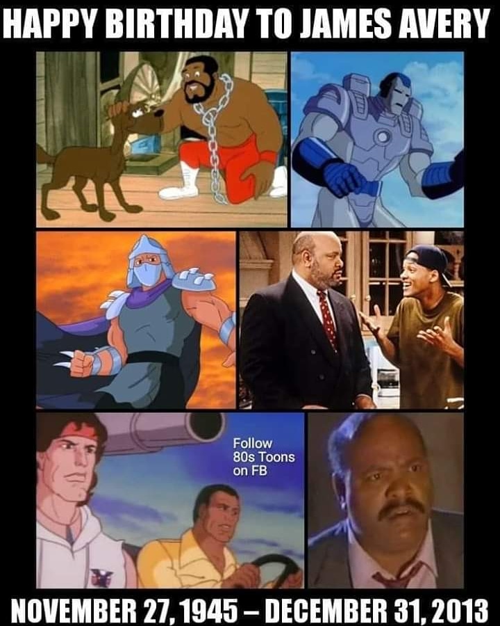 I never knew James Avery did the voice for War Machine. Happy Bday & RIP.   