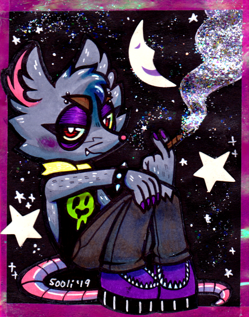 SoulKillur_x's tweet image. Art trade with @RatBoyDumbAss! It was fun trying out new stuff.