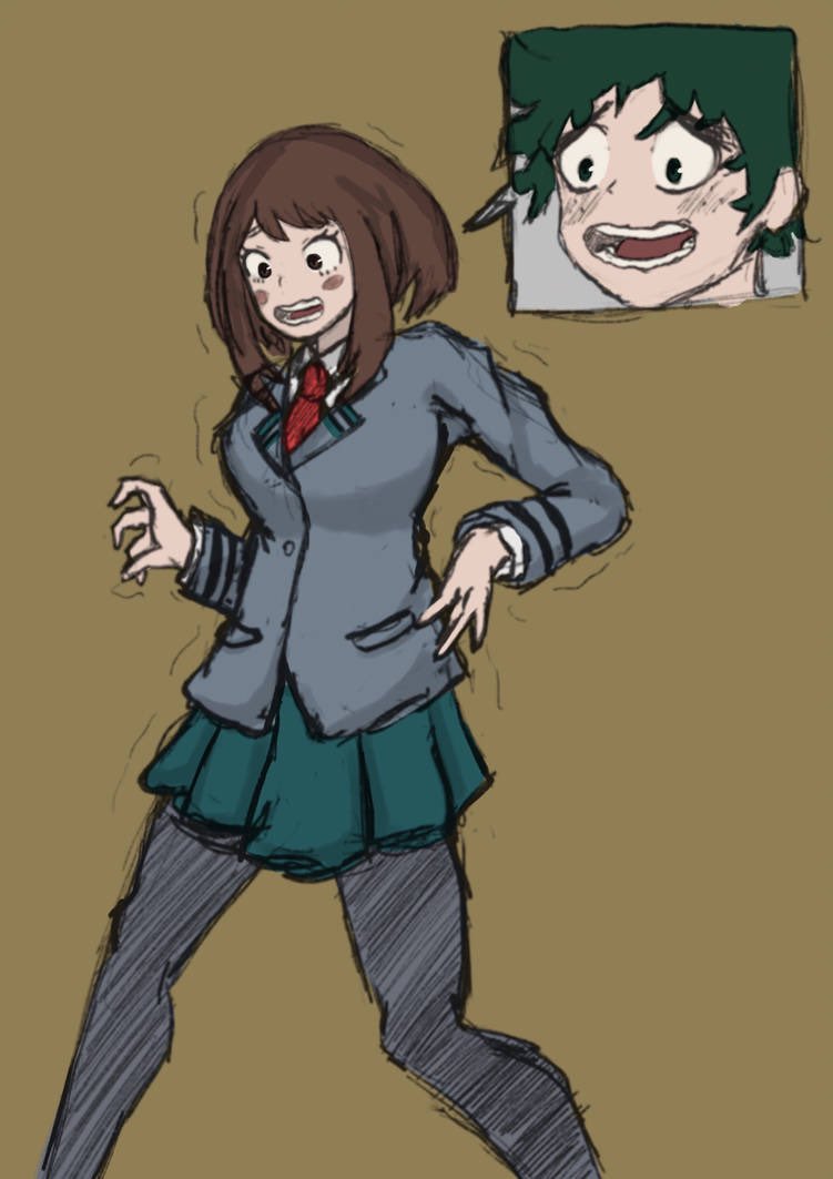 ...in Uraraka’s room and upon looking in the mirror, she realized she was i...