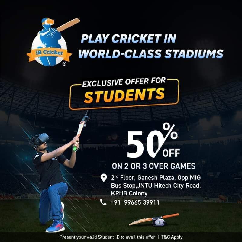 dptv007's tweet photo. Special Student Discount....
#iBCricket #VRCricket #VirtualRealityCricket #leaderboard
Special 50% discount for Students. Just show your ID &amp; Avail the offer.
Like Us - https://t.co/9nCFwXGry6
Book Your Slot. Call +91 99665 39911 https://t.co/SyFzJfOie3