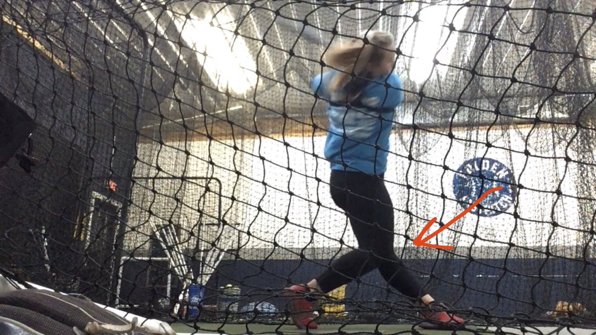 Then I noticed her front knee (pictured). Asked her if there was a previous injury. “I broke this leg when I was in 4th grade.” 7 years of work and I never knew she had a previous injury, nor how it might effect her swing efficiency. Without using tech, I never would have 4/