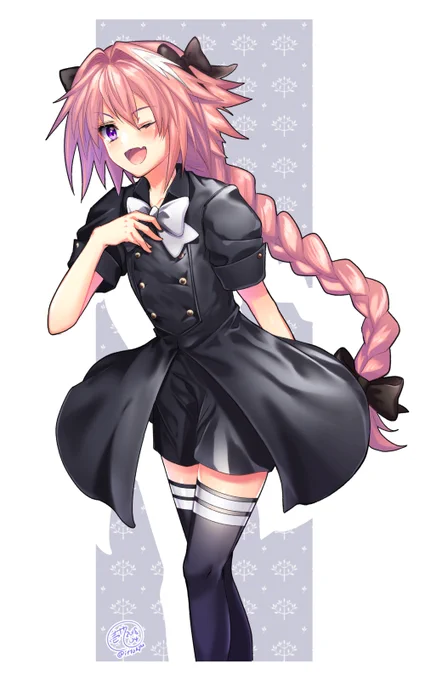 #いいニーハイの日 #艦これ #FGO
長波さまと山風ちゃんとアストルフォくん 