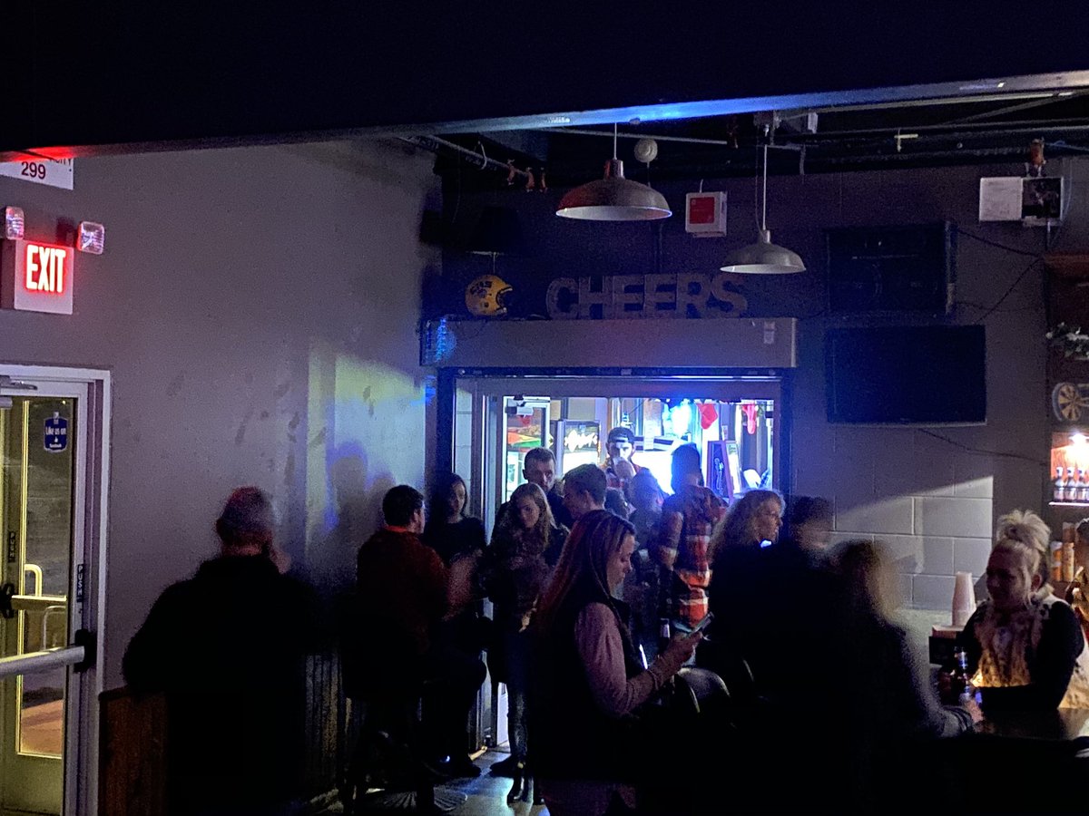 OCHRocks's tweet image. They’re lined up to get onto Cheers in Chilton...where are you?!?