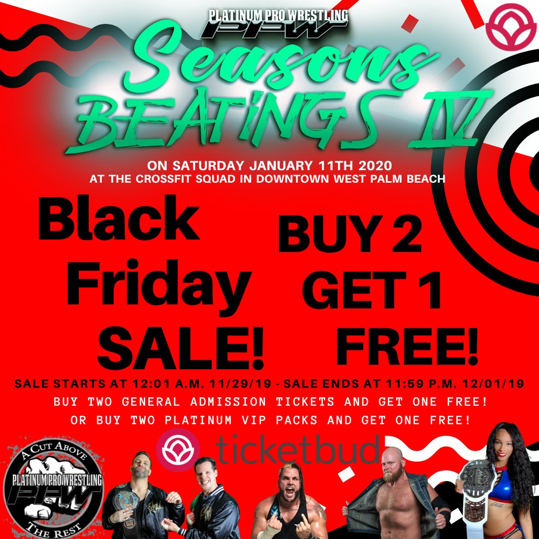 PPWFlorida's tweet photo. #BlackFriday #SALE
*Ca$h in on the $avings*
📌BUY 2 GET 1 FREE📌
-Sale starts 12:01am 11/29/19 
-Sale ends 11:59pm 12/01/19
Kids 5 &amp;Under FREE Admission!
*Sale valid on both Gen. Admission as well as PlatinumVIP*
Follow this Link for Advanced Tickets
   https://t.co/r72JkzaDSU https://t.co/yzDy7kctyL