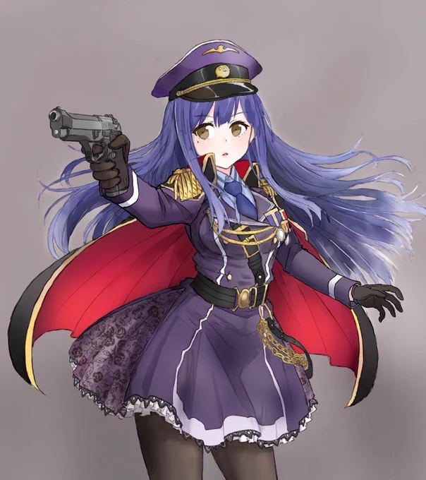 #1年間で絵が上達してるか見てみましょう

左が一年前の軍服しずりん

右が最近描いたしずりん 
