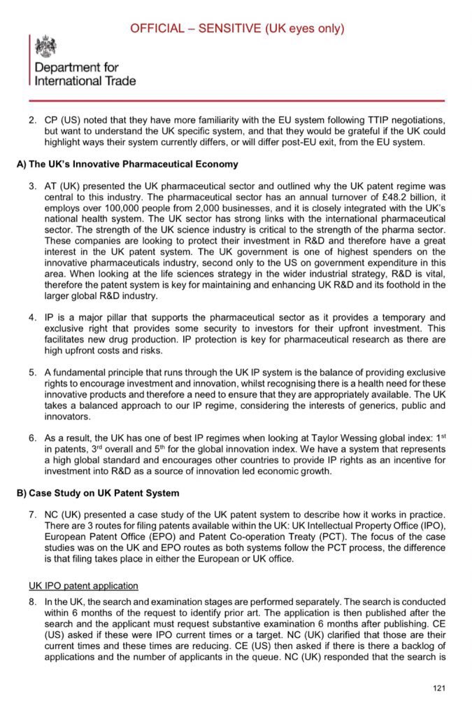 BREXIT / NHS FOR SALE  @JeremyCorby released the 451 pages of UK-US trade talks- previously redacted by the Conservatives. Far from scaremongering, these documents are consistent with the channel 4 investigation which found pharmaceutical agreement will see NHS drug price rise