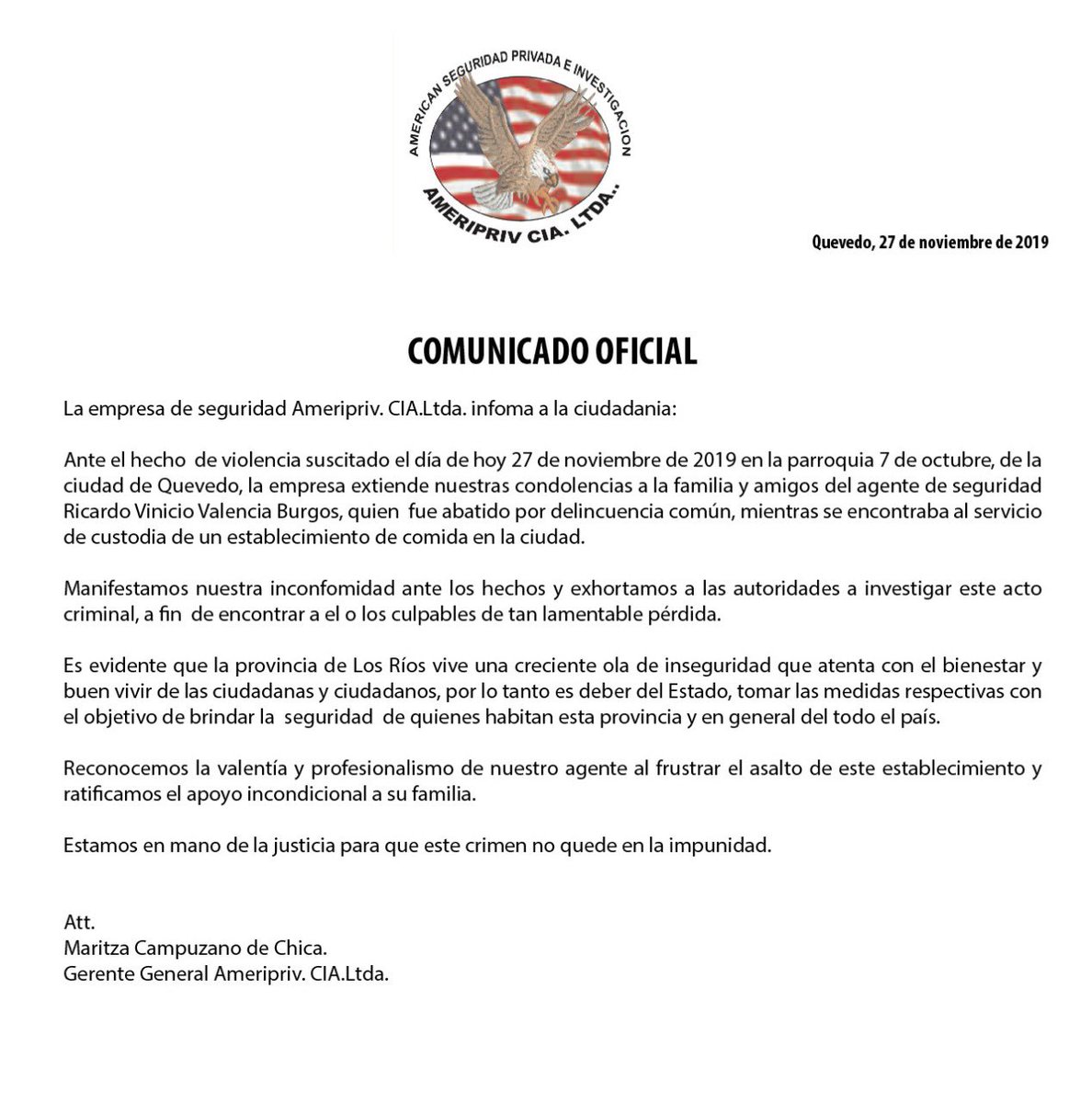 ameripriv's tweet photo. #Cominicado Oficial https://t.co/TdC7PVR76f