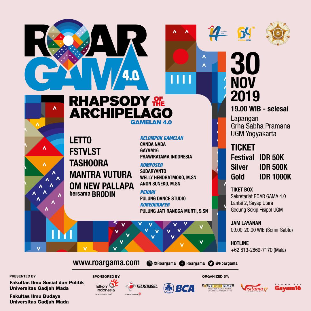GIVEAWAY!

Tanpa syarat trivia apapun, cukup retweet dan likes postingan ini sobbh.

Prodmin akan pilih 5 akun yang beruntung untuk dapat tiket festival di <a href="/RoarGama/">Rhapsody of the Archipelago - Gamelan 4.0</a>.
Dan prodmin akan umumkan besok pagi. Semoga beruntung!