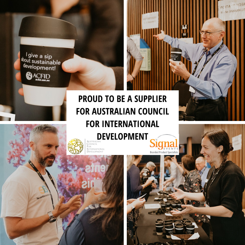 Signalpromoau's tweet photo. We are so proud to be a supplier for Australian Council for International Development. Our reusable coffee cups and lanyards were a huge hit and we believe that they aligned with the go greener vision of the conference as well as their ethical practices as a business 💚 #acfid # https://t.co/q2eqBq95jv