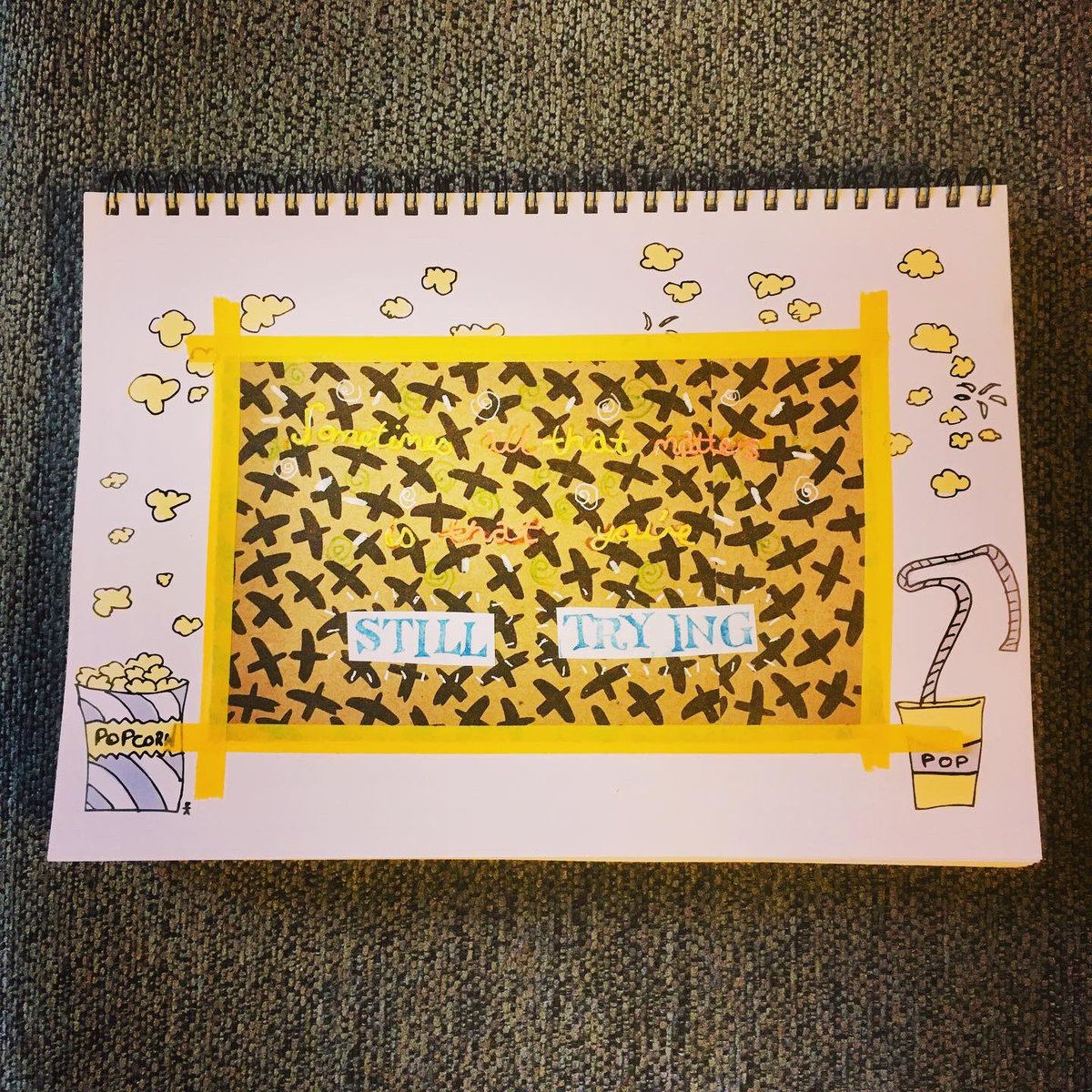 bird_cards_'s tweet photo. ~sometimes all that matters is that you’re still trying~ 48/52 🎨📚☺️ #doodleplanner #artjournal #amazingphil #disabledartist https://t.co/pK8Ky9vNNf